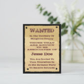 西部風パーティーの招待状（ワンティドポスター風） 招待状 (スタンド正面)