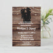 西部風景のシルエット ストリング ライト バーン 招待状 (スタンド正面)