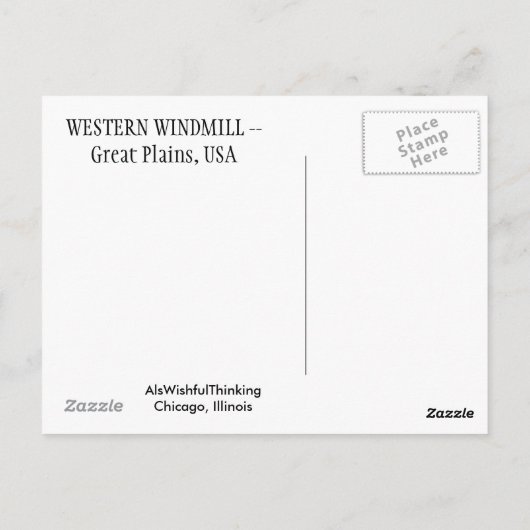 西部風車 ポストカード (裏面)