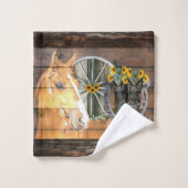 西部馬車輪馬蹄型カウボーイブーツB バスタオルセット (ウォッシュタオル)