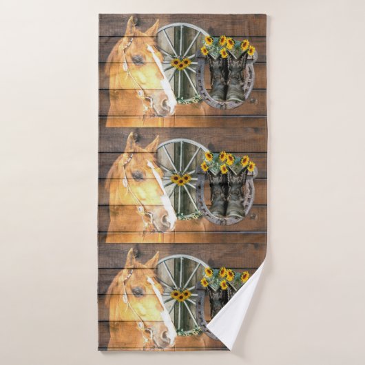 西部馬車馬蹄型カウボーイブーツ バスタオル (バスタオル)