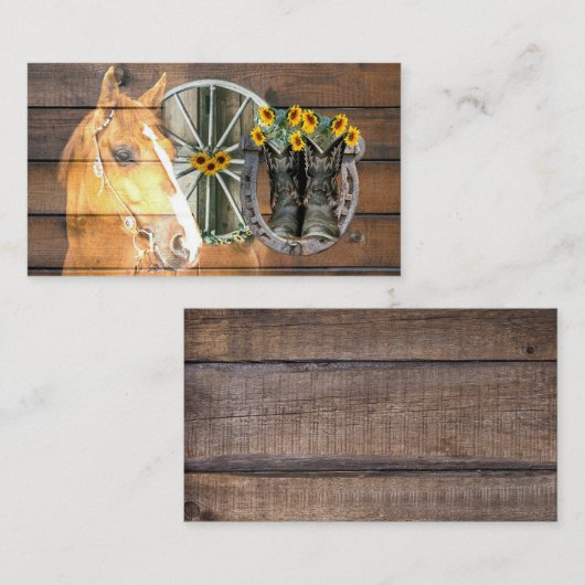 西部馬車馬蹄型カウボーイブーツ 名刺 (正面/裏面)