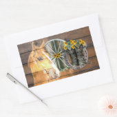 西部馬車馬蹄型カウボーイブーツ 長方形シール (封筒)