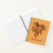 西部，サドル，女性のカーボーイ，乗馬，誕生日 ノートブック (内部)