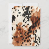 西部 ブラウン クリーム アニマル コウガール コウハイド 招待状 (裏面)