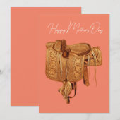 西部,ヴィンテージ,サドル,カントリー, 母の日 シーズンカード (正面/裏面)