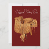 西部,ヴィンテージ,サドル,カントリー, 母の日 シーズンカード (正面)