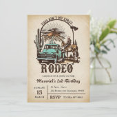 西部 私の初めてのロデオ誕生日パーティー 招待状 (スタンド正面)