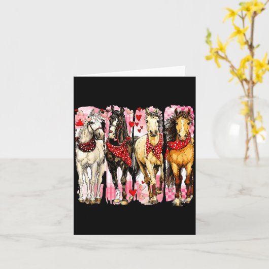 西部 馬のバレンタイン 面白い 西部風バレンタインデー カード (黄色い花)