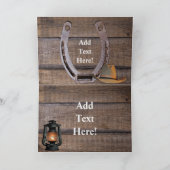 西部 馬 カウボーイ ハット ラッソー ヒマワリ ありがとう サンキューカード (内部)