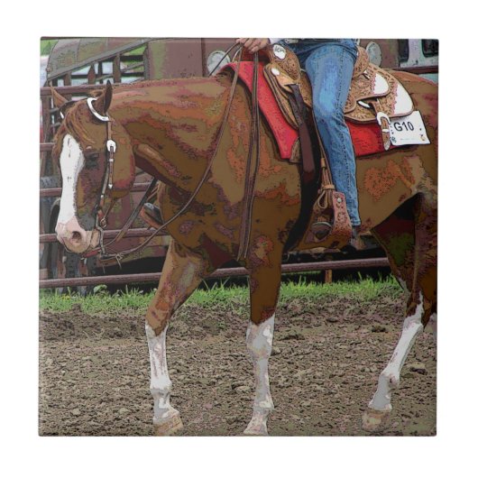 西部 馬 カートゥーン エフェクト タイル (正面)