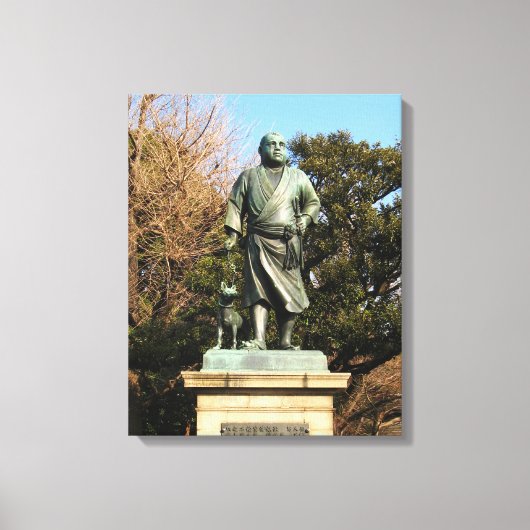 西郷隆盛（最後の侍）・犬像 キャンバスプリント (正面)