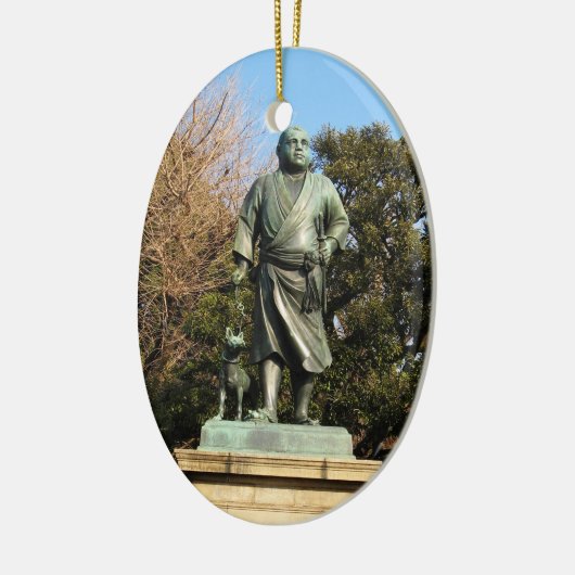 西郷隆盛（最後の侍）・犬像 セラミックオーナメント (左)