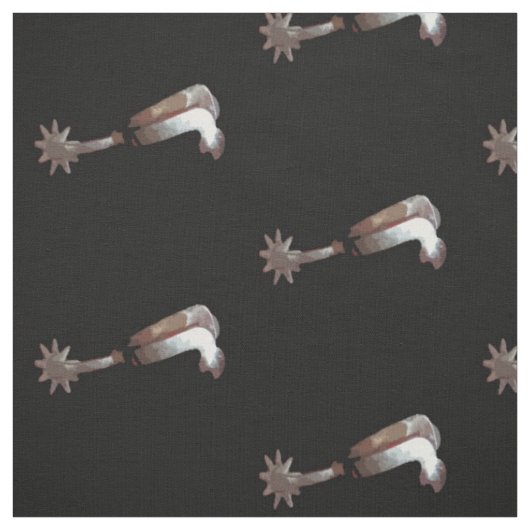 西銀のカウボーイが黒に拍車 ファブリック (見本)