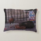 「西鍵のみ」猫と鶏の枕 アクセントクッション (裏面)