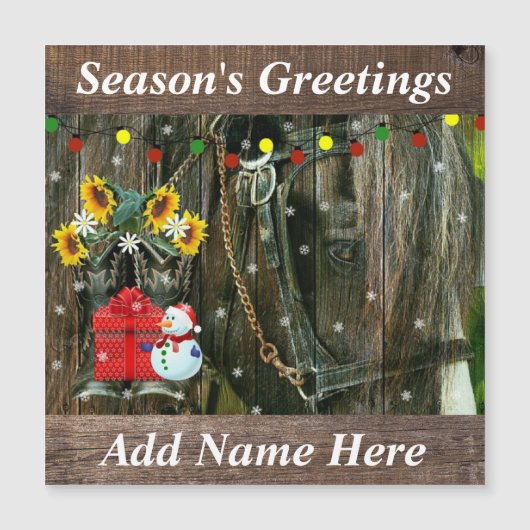 西霜の降りた聖降誕祭雪だるまと馬 (正面)