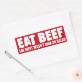 西食べ部の牛肉がサラダバンパーで獲得されておもしろいいない 長方形シール (封筒)