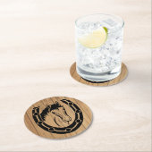 西馬の国の結婚式馬蹄材 ラウンドペーパーコースター (インサイチュ)