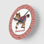 西馬壁時計 – 名前を追加 ラウンド壁時計 (傾斜)