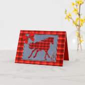 西馬赤い格子縞デニフェイクム カード (黄色い花)