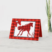西馬赤い格子縞デニフェイクム カード (正面)