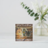 西馬馬蹄車車輪カウボーイブーツ スクエア名刺 (スタンド正面)