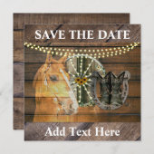 西馬馬蹄車車輪カウボーイブーツ セーブザデート (正面/裏面)