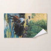 西馬/黒アンガス牛群/カウボーイ ハンドタオル (ハンドタオル)