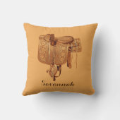 西，鞍，女性のカーボーイ，乗馬，母の日 クッション (裏面)