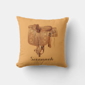 西，鞍，女性のカーボーイ，乗馬，母の日 クッション (正面)