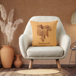 西，鞍，女性のカーボーイ，乗馬，母の日 クッション