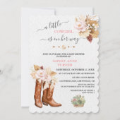 西A小さな女性のカーボーイブーツ赤ちゃんシャワー 招待状 (正面)