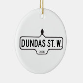 西Dundasの通りトロントの道路標識 セラミックオーナメント (右)