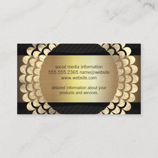 要エレガント素/金箔フレーク模様 名刺 (裏面)