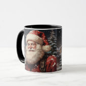 要カジュアル素、レトロクリスマス マグカップ (正面左)