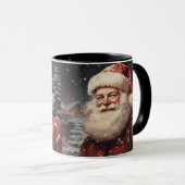 要カジュアル素、レトロクリスマス マグカップ (正面右)