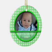 要カスタム求ベビーの初めてのクリスマスオーナメント セラミックオーナメント (右)