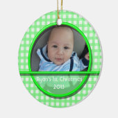 要カスタム求ベビーの初めてのクリスマスオーナメント セラミックオーナメント (左)