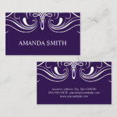 要ファンシー素シンプル子ダークパープル 名刺 (正面/裏面)