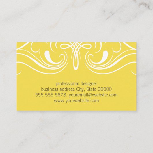 要ファンシー素シンプル黄 名刺 (裏面)