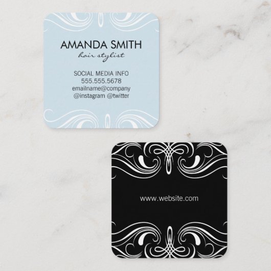 要ファンシー素/ベビーブルー スクエア名刺 (正面/裏面)