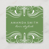 要ファンシー素（緑） スクエア名刺 (正面)