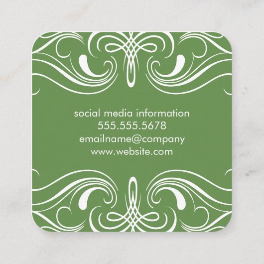 要ファンシー素（緑） スクエア名刺 (裏面)