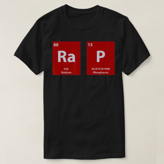 要ラップの素の周期表おたくラップの Tシャツ (デザイン正面)