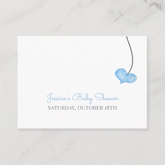 要予約男の赤ちゃん象ベビーシャワー エンクロージャーカード (裏面)