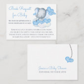 要予約男の赤ちゃん象ベビーシャワー エンクロージャーカード (正面/裏面)