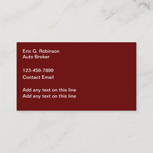 要因車の付きビジネスクールカード 名刺 (裏面)