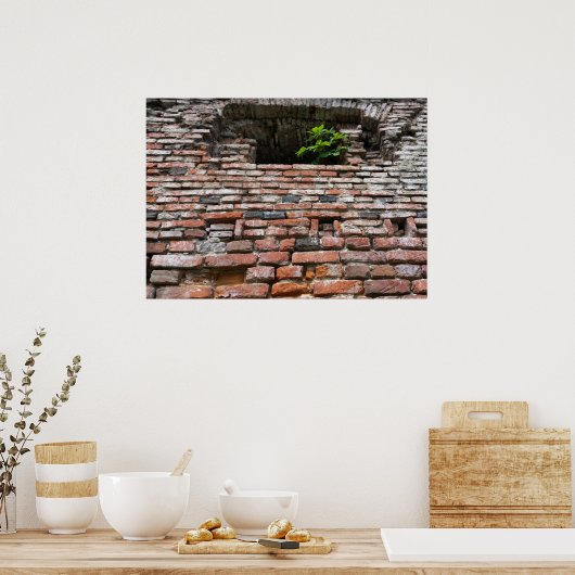 要塞の壁の窓 ポスター (キッチン)