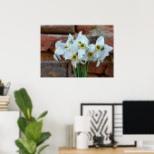 要塞の壁の近くの水仙 ポスター (ホームオフィス)