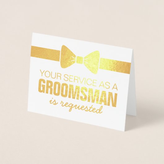 要求されるパーソナライズな花婿の付添人の写真|の花婿の付添人 箔カード (正面)